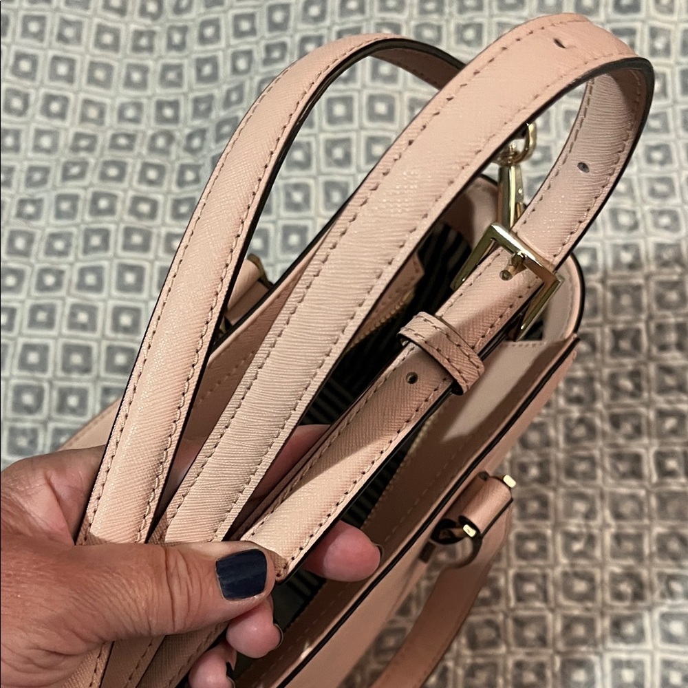 Kate Spade Cameron Street Hayden Pink Satchel /light pink black stripe - Picture 6 of 7